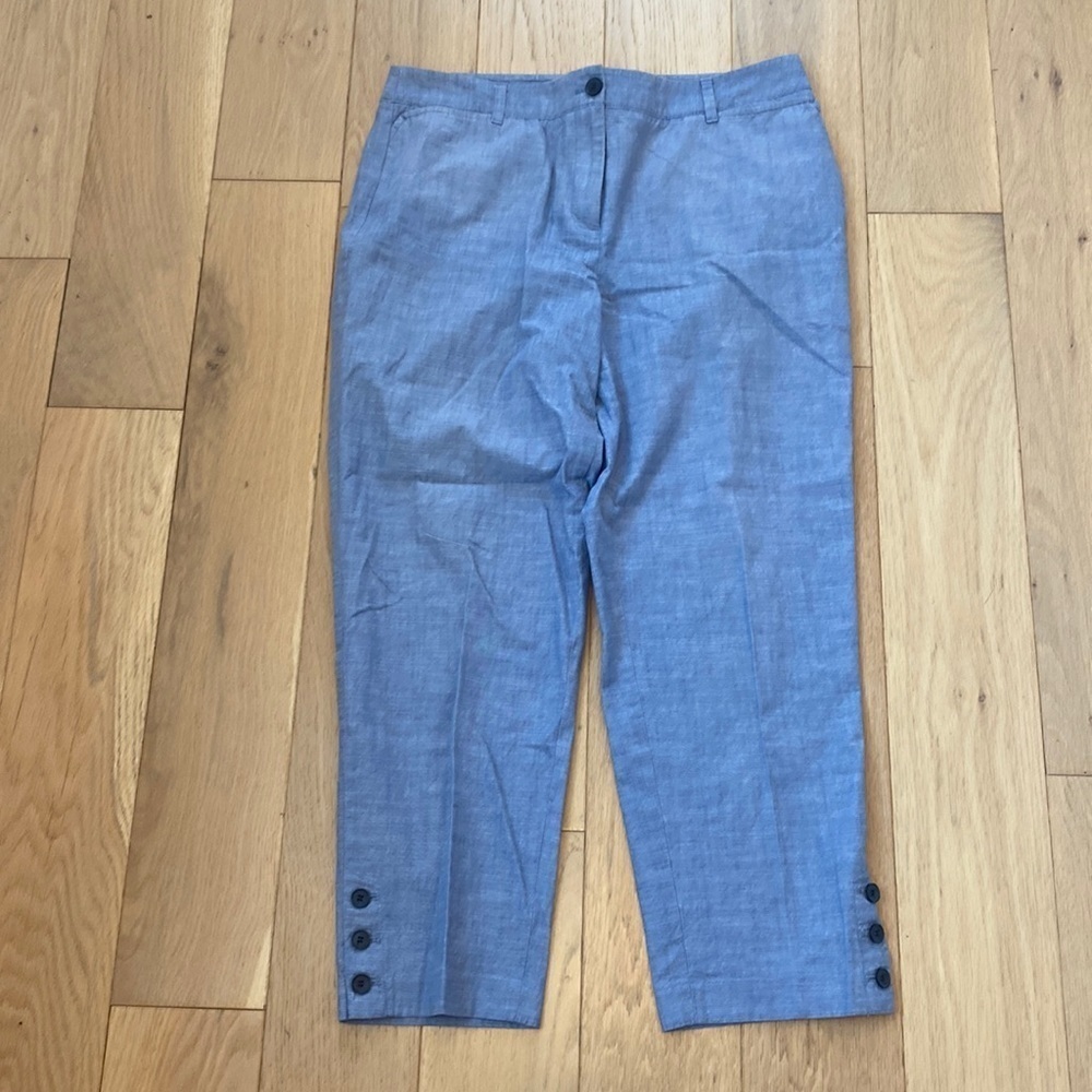 Talbots chambray perfect cropped pants